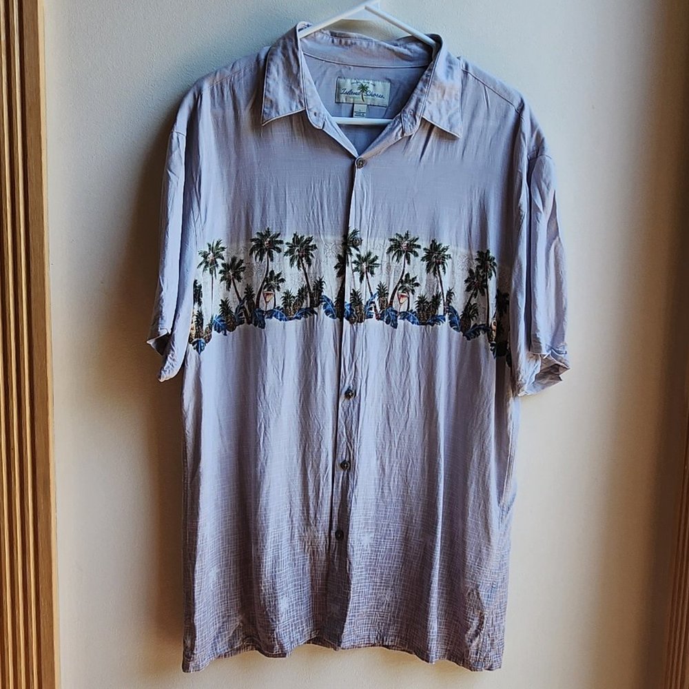 Island Shores Tropical Button Down Shirt Size Large